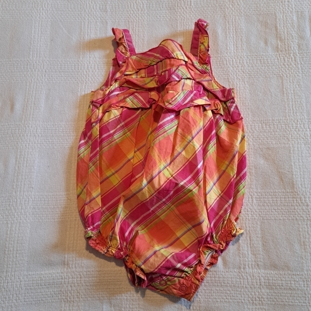 Carter's girls 18 months plaid romper